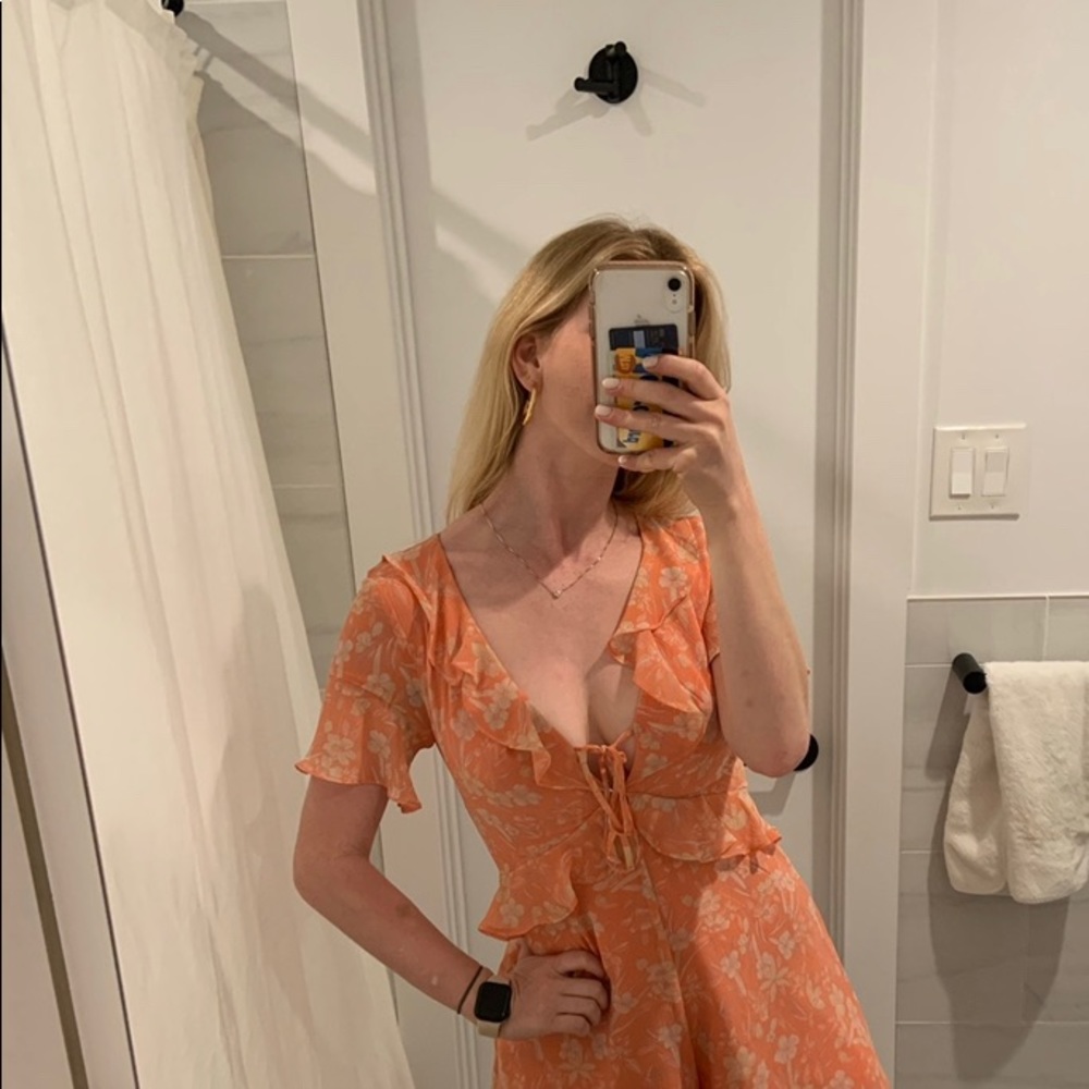 COPY - High line Collective Peach floral romper